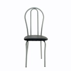 Стул для кухни «Клик Мебель. Венский 2», искусственная кожа, цвет серебристый металлик/чёрный - Фото 3