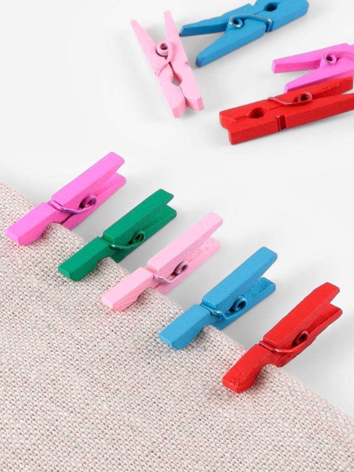 Прищепки для шитья, 3×0.5×0.3 см, 10 шт., разноцветные - Фото 1