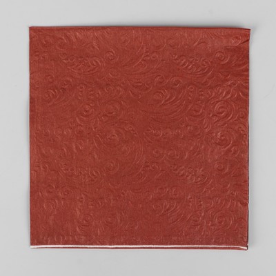 Салфетки бумажные, однотонные, выбит рисунок, набор 20 шт.