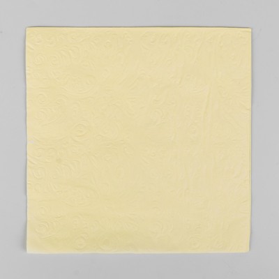 Салфетки бумажные, однотонные, выбит рисунок, набор 20 шт., цвет лимонный