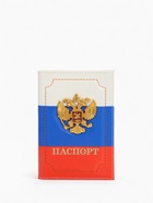 Обложка для паспорта, с металлическим гербом, триколор - Фото 2