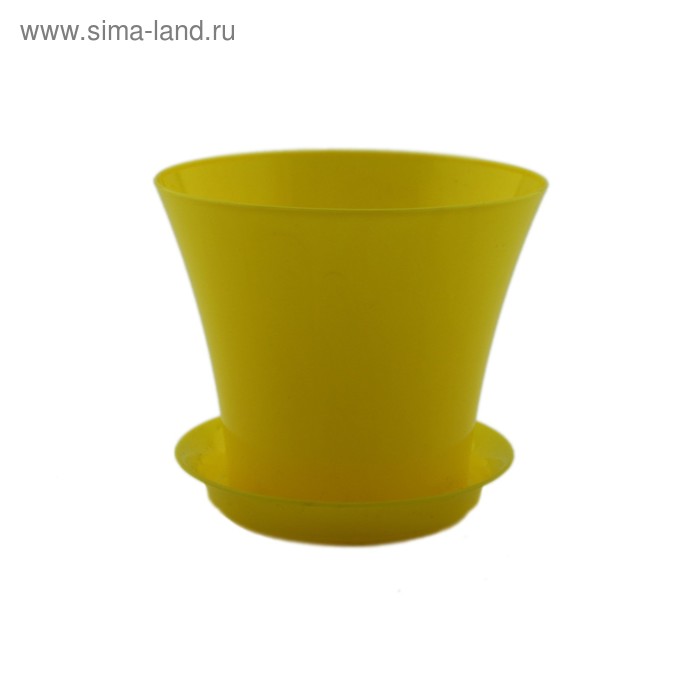 Пластиковый горшок с поддоном «Сити», цвет желтый - Фото 1