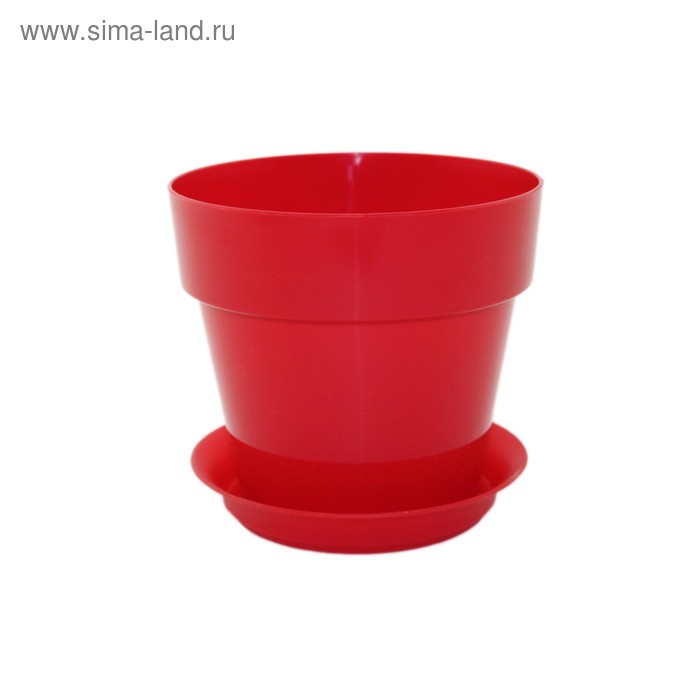 Пластиковый горшок с поддоном «Протея», цвет красный - Фото 1