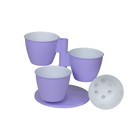 Каскад из 3х горшков с вкладками «Пирамида», цвет лаванда - Фото 2