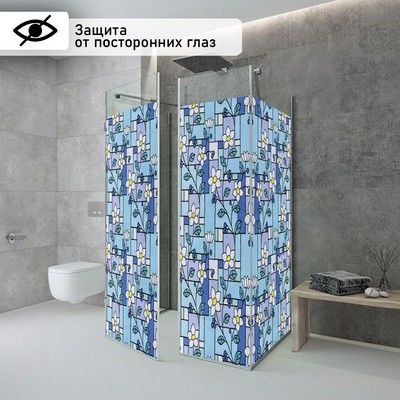 Плёнка витражная «Мозаика из цветов», 45×200 см