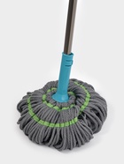 Швабра с отжимом Доляна, верёвочная насадка из микрофибры, нержавеющая телескоп ручка, высота 120 см - Фото 3