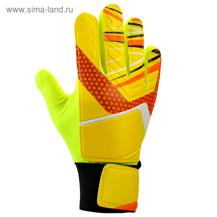 Перчатки вратарские, размер 5, цвет жёлтый - Фото 1