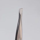 Пинцет для бровей, со скошенным краем, узкий, 9 см - Фото 4