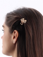 Крабик для волос «Бантик», стразы, 2.5 см, золото - Фото 3