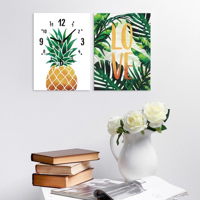 Часы настенные «LOVE», 24 × 33 см, с декором