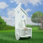 Подставка деревянная со стеклянным кашпо 11*12*35 см - Фото 1