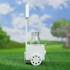 Подставка деревянная со стеклянным кашпо 11*12*35 см - Фото 2