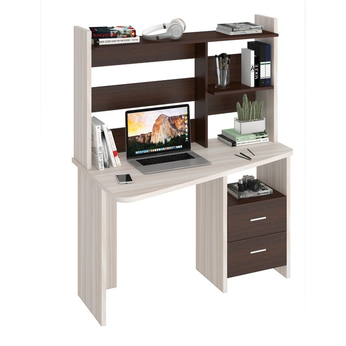 Компьютерный стол, 1200 × 720 × 1520 мм, левый угол, цвет карамель/венге