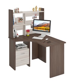 Компьютерный стол, 1000 × 1200 × 1520 мм, левый угол, цвет шамони/карамель