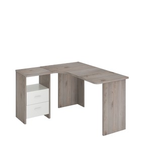 Угловой стол, 1200 × 1300 × 770 мм, левый угол, цвет нельсон/белый