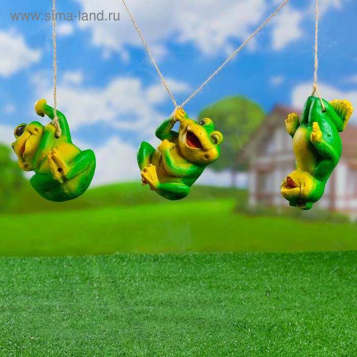 Подвесной декор "Три лягушки", 9х7х14см - Фото 1