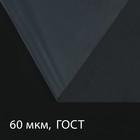 Плёнка полиэтиленовая 60 мкм, прозрачная, длина 5 м, ширина 3 м, рукав (1.5 м × 2), ГОСТ 10354-82 - фото 26526036