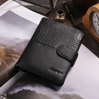 Портмоне мужское, 2 в 1, для автодокументов, 3 отдела на кнопке, для карт, для монет, цвет чёрный - Фото 1