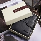 Портмоне мужское, 2 в 1, для автодокументов, 3 отдела на кнопке, для карт, для монет, цвет чёрный - Фото 5