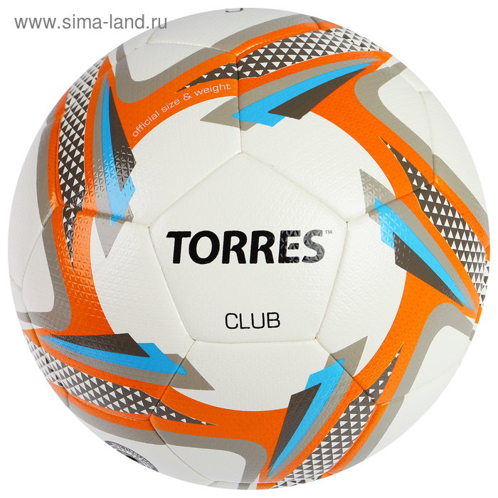 Мяч футбольный TORRES Club, F31835, размер 5, 32 панели, PU, ручная сшивка - Фото 1