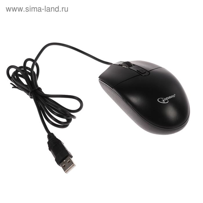 Мышь Gembird MOP-500H, проводная, оптическая, с подогревом, 2400 dpi, USB, чёрная - Фото 1