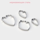 Набор форм для вырезания печенья «Лепестки пиона», 7×6 см, 4 шт, цвет хромированный - фото 54703292