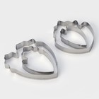 Набор форм для вырезания печенья «Лепестки пиона», 7×6 см, 4 шт, цвет хромированный - фото 54703295