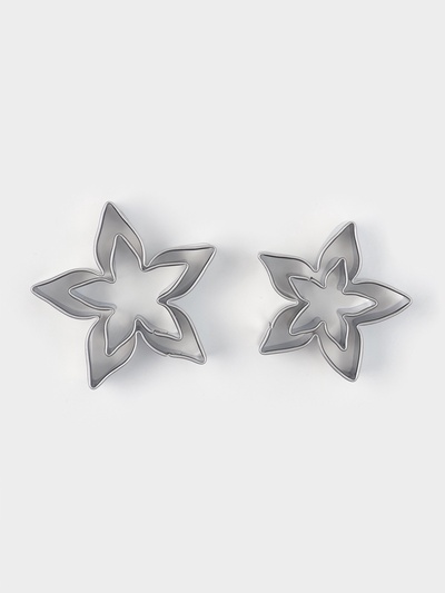 Формы для печенья «Лепестки розы», набор 4 шт., металл, серебристые