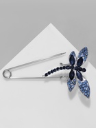 Булавка «Стрекоза» 7.5 см, синяя в серебре - Фото 5