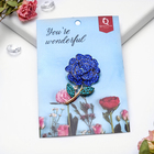 Брошь «Цветок» роза, цвет сине-голубой в золоте - Фото 2