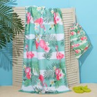 Полотенце пляжное в сумке Этель "Фламинго", 70*140 см, микрофибра, 100% п/э - фото 8788315