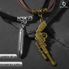 Кулон ассорти «Неразлучники» пистолет и пуля, цветной на чёрном шнурке, 45 см - Фото 1