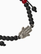 Браслет-оберег «Рука счастья Хамса» гранд, красно-чёрный с серебром, d=6 см - Фото 3