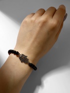 Браслет-оберег «Рука счастья Хамса» гранд, красно-чёрный с серебром, d=6 см - Фото 2