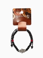 Браслет-оберег «Рука счастья Хамса» гранд, красно-чёрный с серебром, d=6 см - Фото 5