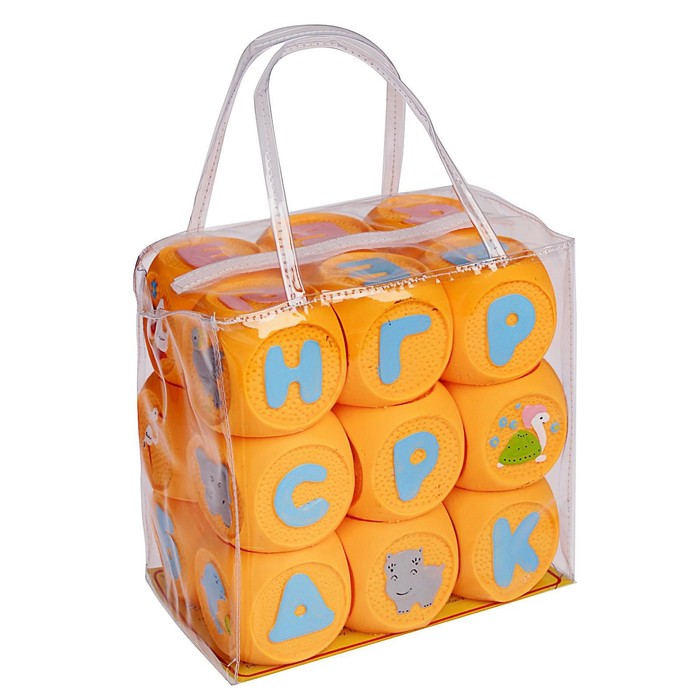 Набор резиновых кубиков «Весёлая азбука», 18 штук - фото 1899442983