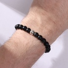 Браслет унисекс «Гранд», матовые бусины, d=6 см, чёрный - Фото 2