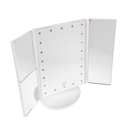 УЦЕНКА Зеркало LuazON KZ-07, подсветка, 30×18×7 см, 22 диода, 4xААА (не в комплекте), белое