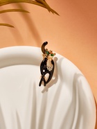 Брошь «Кошечка», грация, черно-белая в золоте - Фото 5