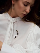 Брошь «Кошечка» грация, цвет черно-белый в золоте - Фото 5