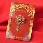 Брошь «1000 и1 ночь» круг с подвеской, цветная в золоте - Фото 3