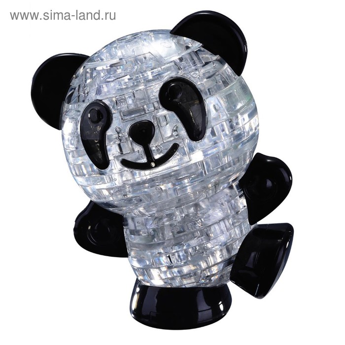 Пазлы 3D «Панда», 53 детали, световой эффект, в пакете - Фото 1
