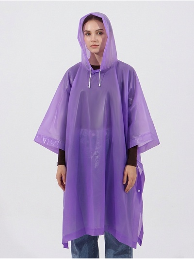 Дождевик - пончо, взрослый, универсальный размер, EVA матовая 160 г, фиолетовый