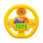 Музыкальный руль «Весёлый гонщик» цвет жёлтый, звуковые эффекты, работает от батареек, в пакете - фото 5506725