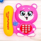 Телефон стационарный «Кошка», цвет розовый, русское озвучивание, в пакете - фото 9557292