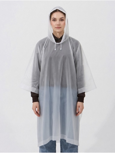 Дождевик - пончо, взрослый, универсальный размер, EVA матовая 160 г, белый