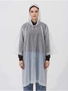 Дождевик - пончо, взрослый, универсальный размер, ЭВА матовая 160 г, белый - Фото 2