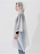 Дождевик - пончо, взрослый, универсальный размер, ЭВА матовая 160 г, белый - Фото 3