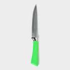 Нож кухонный Доляна «Рич», лезвие 12,5 см, цвет зелёный - Фото 2
