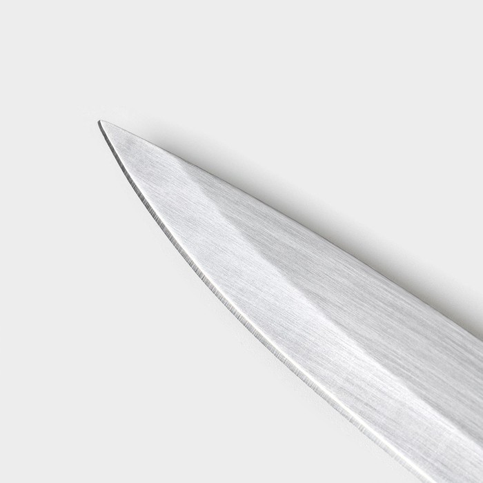 Нож кухонный Доляна «Рич», лезвие 12,5 см, цвет зелёный - фото 1908444686